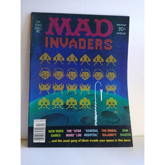 MAD Magazine #230 April 1982 Space Invaders Cover General Hospital Comic Book - Picture 1 of 5